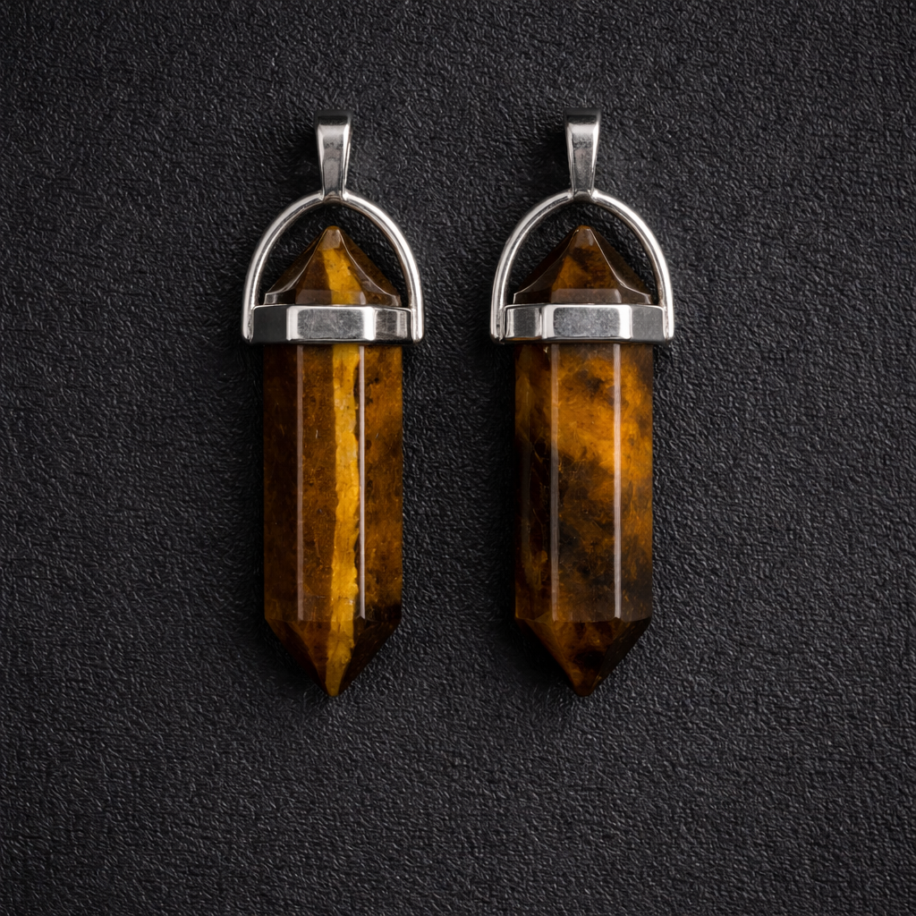 Tiger Eye Crystal Pendant – Power, Confidence & Protection Stone