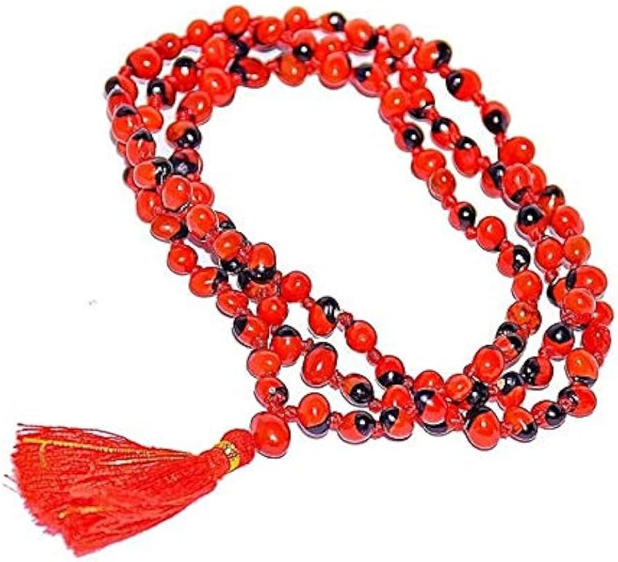 Red Gunja Mala (Ratti Mala) – Traditional Sacred Bead Necklace for Spiritual Practice