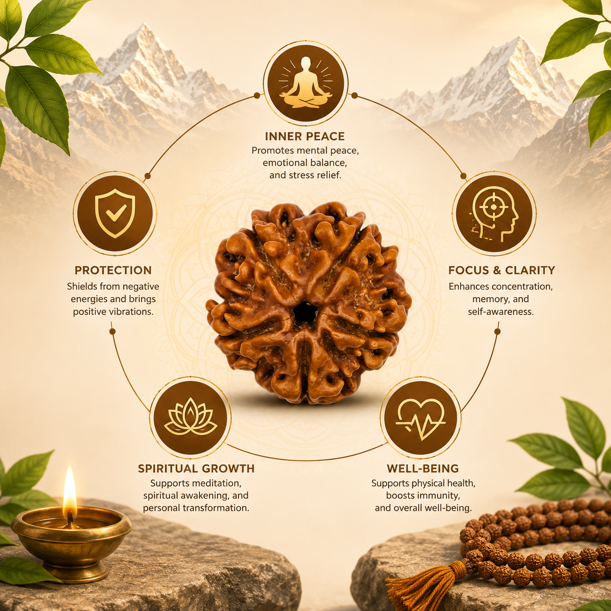 Nepali 5 Mukhi Rudraksha