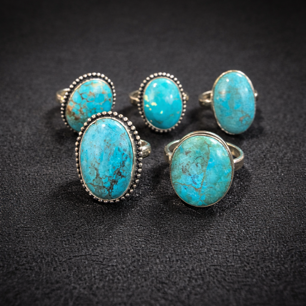Turquoise Stone Adjustable Ring