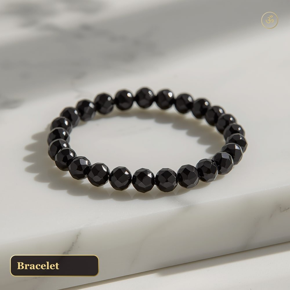 Black Tourmaline Crystal Bracelet for Protection & Grounding